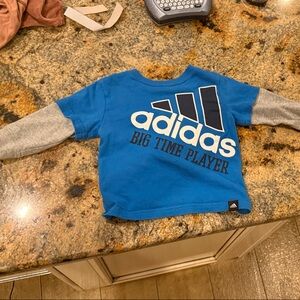 Adidas Kids' Blue and Gray Long Sleeve Tee